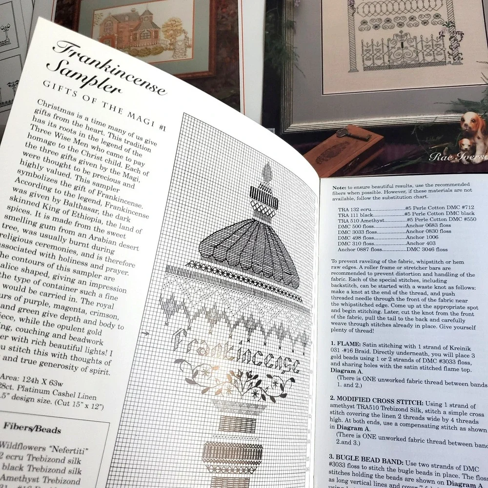 Lot of 7 Victoria Sampler Frankincense Cross Stitch Pattern etc Victorian Theme